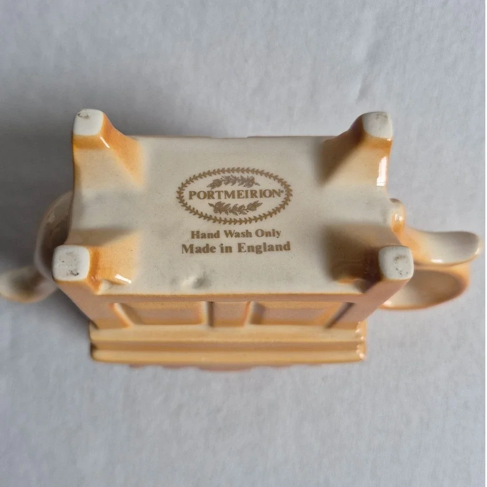 Portmeirion Miniature Teapot Washstand Yellow Botanic Garden England